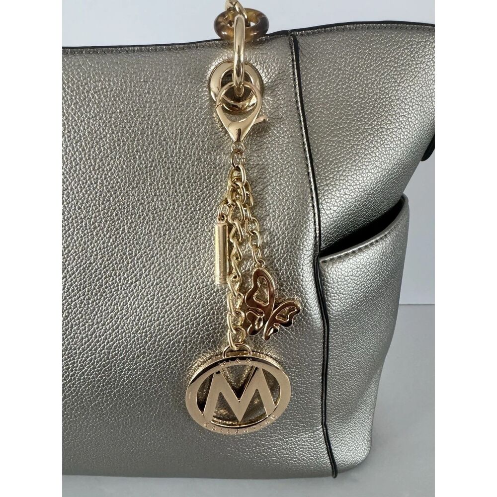 MKF Collection Women's Bonita Metallic Tote Bag and Wallet by Mia K.
